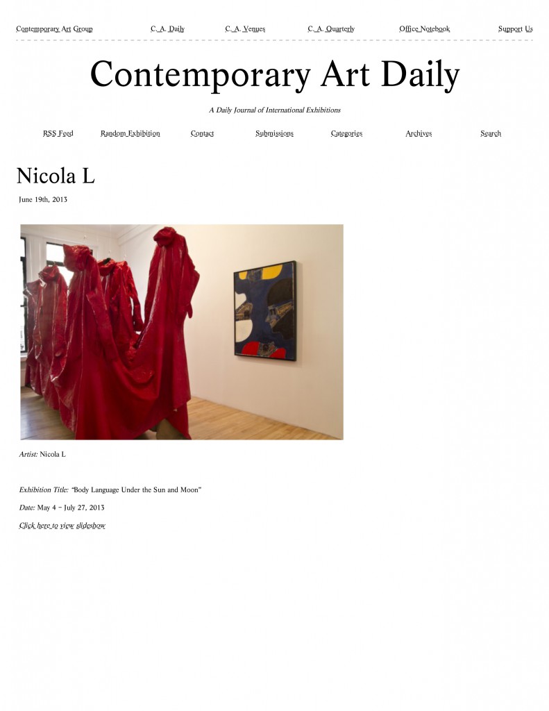 Nicola L Contemporary Art Daily 1